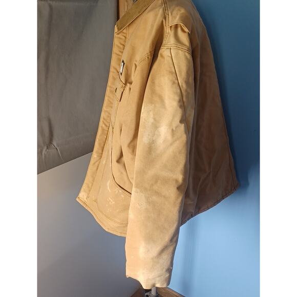 VTG Polar King Duck Canvas Work Jacket Brown Quilted Talon Zip USA Faded 3XL - Picture 3 of 16